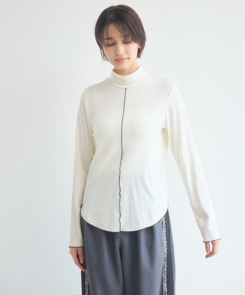 Pillini(ピリーニ)の「前後2WAYメロウギャザーカットソー(Tシャツ/カットソー・レディース・ブラック/アイボリー・FREE)」の10枚目の写真