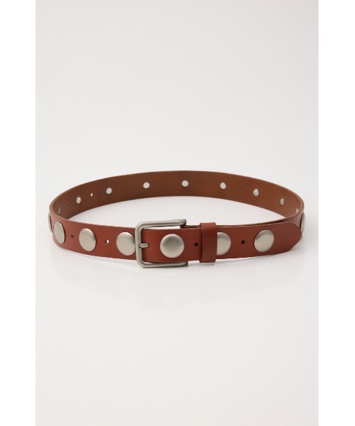 MOUSSY（マウジー）の「STUDS LEATHER ベルト（ベルト・レディース・ブラウン/ブラック・FREE）」の2枚目の写真