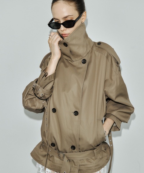 JOSE MOON(ジョゼムーン)の「OVER DETACHABLE TRENCH COAT/オーバーディタチャブルトレンチコート(トレンチコート・レディース・ベージュ/ブラック・38/36)」の20枚目の写真