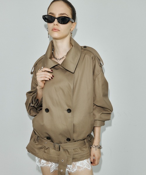 JOSE MOON(ジョゼムーン)の「OVER DETACHABLE TRENCH COAT/オーバーディタチャブルトレンチコート(トレンチコート・レディース・ベージュ/ブラック・38/36)」の19枚目の写真