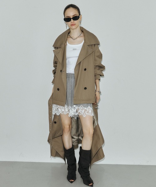 JOSE MOON(ジョゼムーン)の「OVER DETACHABLE TRENCH COAT/オーバーディタチャブルトレンチコート(トレンチコート・レディース・ベージュ/ブラック・38/36)」の9枚目の写真