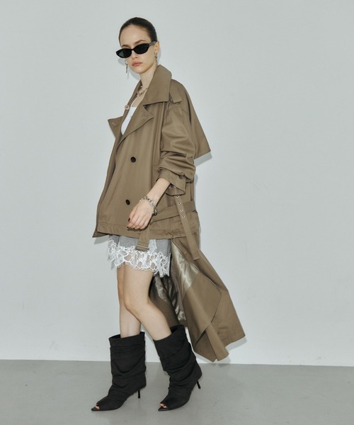 JOSE MOON(ジョゼムーン)の「OVER DETACHABLE TRENCH COAT/オーバーディタチャブルトレンチコート(トレンチコート・レディース・ベージュ/ブラック・38/36)」の10枚目の写真