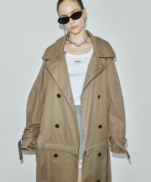 JOSE MOON(ジョゼムーン)の「OVER DETACHABLE TRENCH COAT/オーバーディタチャブルトレンチコート(トレンチコート・レディース・ベージュ/ブラック・38/36)」の11枚目の写真