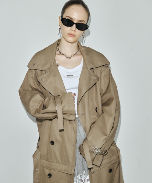 JOSE MOON(ジョゼムーン)の「OVER DETACHABLE TRENCH COAT/オーバーディタチャブルトレンチコート(トレンチコート・レディース・ベージュ/ブラック・38/36)」の12枚目の写真