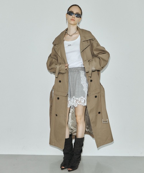 JOSE MOON(ジョゼムーン)の「OVER DETACHABLE TRENCH COAT/オーバーディタチャブルトレンチコート(トレンチコート・レディース・ベージュ/ブラック・38/36)」の3枚目の写真