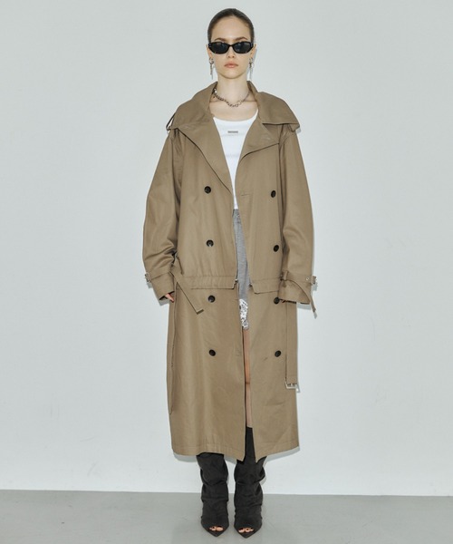 JOSE MOON(ジョゼムーン)の「OVER DETACHABLE TRENCH COAT/オーバーディタチャブルトレンチコート(トレンチコート・レディース・ベージュ/ブラック・38/36)」の5枚目の写真