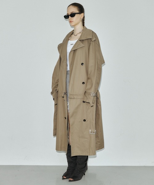 JOSE MOON(ジョゼムーン)の「OVER DETACHABLE TRENCH COAT/オーバーディタチャブルトレンチコート(トレンチコート・レディース・ベージュ/ブラック・38/36)」の6枚目の写真