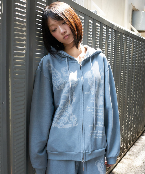 LARTIGENT（ラーティゼン）の「L27 BAROQUE HOODIE ZIP-UP(SKY BLUE)（パーカー・レディース・その他・FREE）」の2枚目の写真