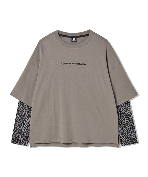LIFE WORK(ライフワーク)の「レディース ホピ レイヤード 長袖Tシャツ(Tシャツ/カットソー・レディース・カーキ/ブラック・FREE)」の1枚目の写真