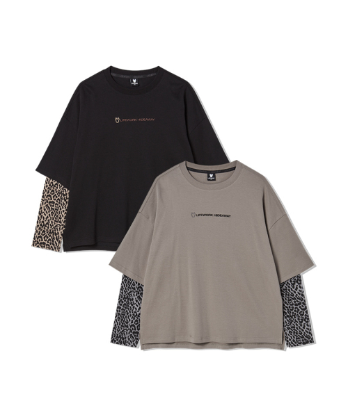 LIFE WORK(ライフワーク)の「レディース ホピ レイヤード 長袖Tシャツ(Tシャツ/カットソー・レディース・カーキ/ブラック・FREE)」の3枚目の写真