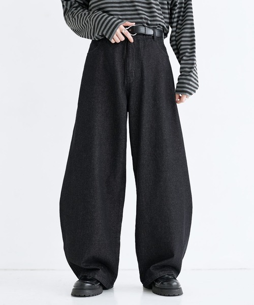 LILL(リル)の「ヴィンテージウォッシュ/リジッドワイドバレルレッグデニム(デニムパンツ・メンズ・ブルー/ブラック系/ブラック・S/XL/L/M)」の13枚目の写真