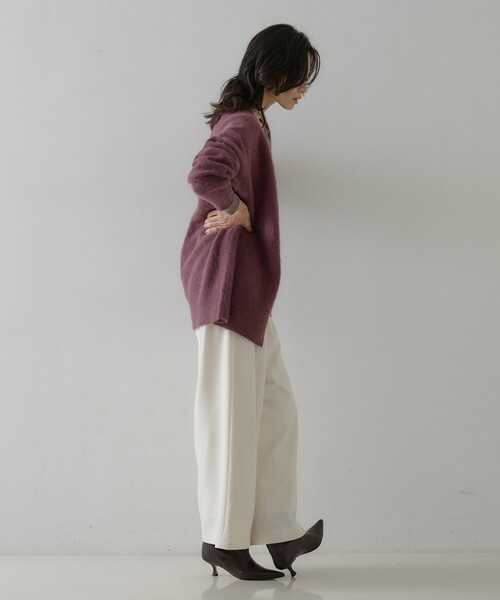 qualite(カリテ)の「【2026新色登場】ウーリッシュツイルパンツ(その他パンツ・レディース・ブラウン/アイボリー・36/34/38)」の6枚目の写真