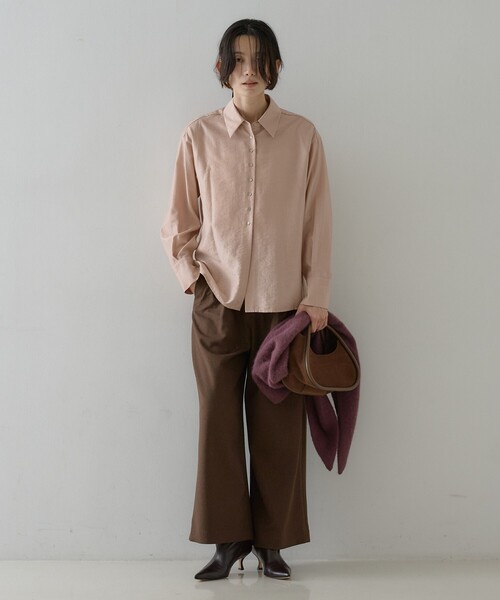 qualite(カリテ)の「【2026新色登場】ウーリッシュツイルパンツ(その他パンツ・レディース・ブラウン/アイボリー・36/34/38)」の12枚目の写真