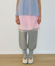 LEG WARMER LAYERED SWEAT PANTS GREY
