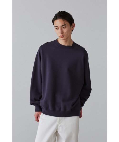 Y(ワイ)の「Y / ORGANIC COTTON BLEND HEAVY WEIGHT FLEECE CREW NECK(Tシャツ/カットソー・メンズ・ネイビー/ホワイト・SMALL/MEDIUM)」の2枚目の写真
