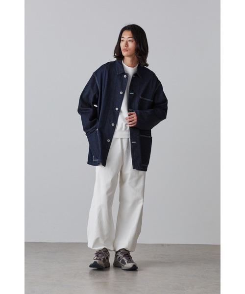 Y(ワイ)の「Y / ORGANIC COTTON BLEND HEAVY WEIGHT FLEECE CREW NECK(Tシャツ/カットソー・メンズ・ネイビー/ホワイト・SMALL/MEDIUM)」の4枚目の写真