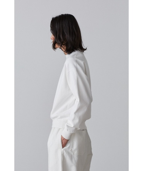 Y(ワイ)の「Y / ORGANIC COTTON BLEND HEAVY WEIGHT FLEECE CREW NECK(Tシャツ/カットソー・メンズ・ネイビー/ホワイト・SMALL/MEDIUM)」の5枚目の写真