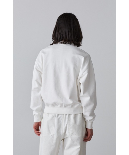 Y(ワイ)の「Y / ORGANIC COTTON BLEND HEAVY WEIGHT FLEECE CREW NECK(Tシャツ/カットソー・メンズ・ネイビー/ホワイト・SMALL/MEDIUM)」の6枚目の写真