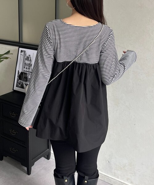 prose verse(プロズヴェール)の「デコルテフリルドッキングトップス(Tシャツ/カットソー・レディース・ブラック・LARGE/MEDIUM)」の7枚目の写真