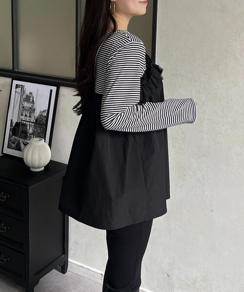 prose verse(プロズヴェール)の「デコルテフリルドッキングトップス(Tシャツ/カットソー・レディース・ブラック・LARGE/MEDIUM)」の8枚目の写真