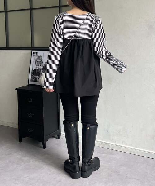 prose verse(プロズヴェール)の「デコルテフリルドッキングトップス(Tシャツ/カットソー・レディース・ブラック・LARGE/MEDIUM)」の11枚目の写真