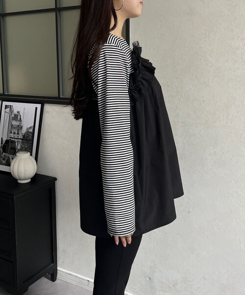 prose verse(プロズヴェール)の「デコルテフリルドッキングトップス(Tシャツ/カットソー・レディース・ブラック・LARGE/MEDIUM)」の14枚目の写真