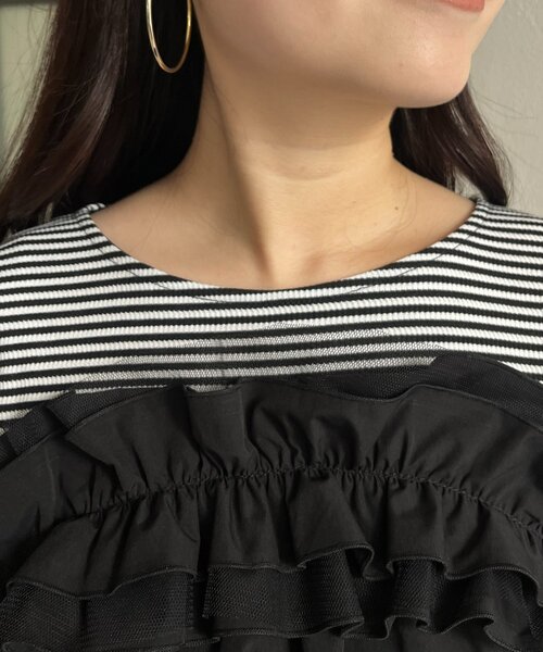 prose verse(プロズヴェール)の「デコルテフリルドッキングトップス(Tシャツ/カットソー・レディース・ブラック・LARGE/MEDIUM)」の16枚目の写真