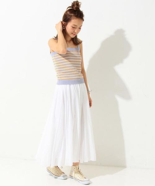 Another Edition(アナザーエディション)の「レトロボーダーニットキャミ/ AEMFC レトロ BOR KNIT CAMI◆(キャミソール・レディース・ネイビー/ライラック・フリー)」の3枚目の写真