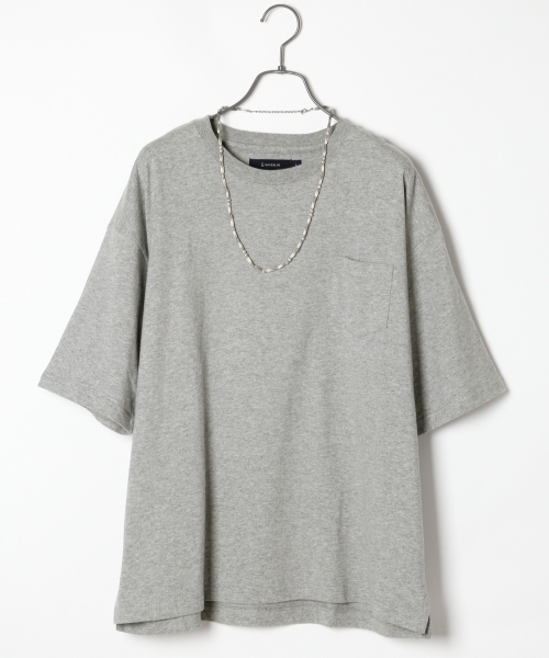 RAGEBLUE（レイジブルー）の「＜トレンドのBIGシルエット＞コーマポケットＴシャツ/726570（Tシャツ/カットソー・メンズ・ブラック/ホワイト/キャメル/グレー/ブルー・MEDIUM/LARGE/SMALL）」の3枚目の写真