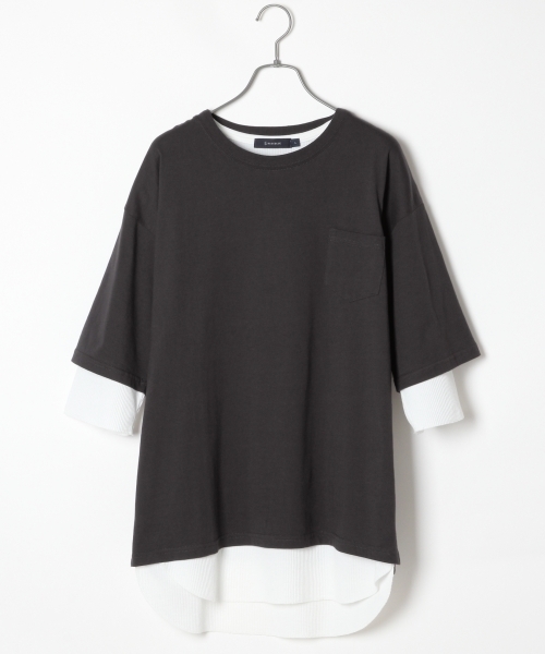 RAGEBLUE（レイジブルー）の「＜トレンドのBIGシルエット＞コーマポケットＴシャツ/726570（Tシャツ/カットソー・メンズ・ブラック/ホワイト/キャメル/グレー/ブルー・MEDIUM/LARGE/SMALL）」の2枚目の写真