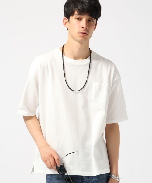 RAGEBLUE（レイジブルー）の「＜トレンドのBIGシルエット＞コーマポケットＴシャツ/726570（Tシャツ/カットソー・メンズ・ブラック/ホワイト/キャメル/グレー/ブルー・MEDIUM/LARGE/SMALL）」の6枚目の写真