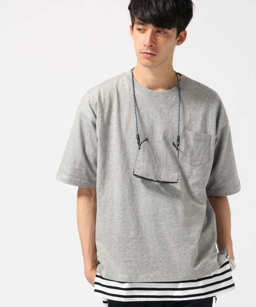 RAGEBLUE（レイジブルー）の「＜トレンドのBIGシルエット＞コーマポケットＴシャツ/726570（Tシャツ/カットソー・メンズ・ブラック/ホワイト/キャメル/グレー/ブルー・MEDIUM/LARGE/SMALL）」の19枚目の写真