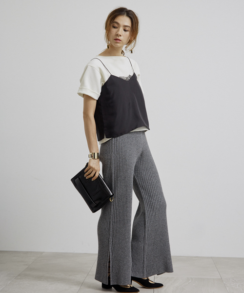 UNITED TOKYO（ユナイテッドトウキョウ）の「ニットワイドパンツ（その他パンツ・レディース・ブラウン/ネイビー/グレー・FREE）」の12枚目の写真