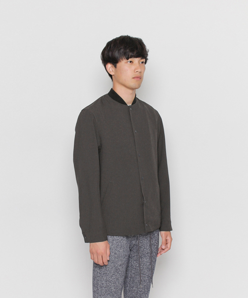SENSE OF PLACE by URBAN RESEARCH（センスオブプレイスバイアーバンリサーチ）の「リブカラーコーチジャケット（その他アウター・メンズ・グレー/チャコールグレー・LARGE/MEDIUM）」の2枚目の写真
