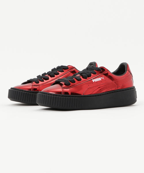 puma basket platform red