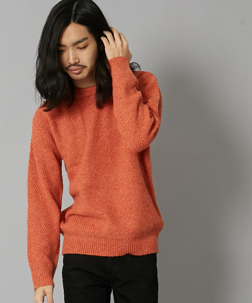 AMERICAN RAG CIE(アメリカンラグシー)の「アルパカ混 鹿の子 プルオーバーニット(ニット/セーター・メンズ・チャコールグレー/オレンジ/ネイビー/オフホワイト/グリーン系その他・1/2)」の5枚目の写真