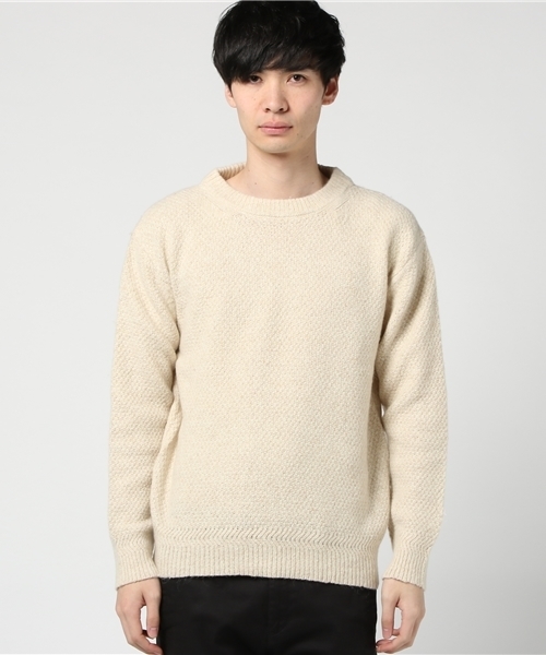 AMERICAN RAG CIE(アメリカンラグシー)の「アルパカ混 鹿の子 プルオーバーニット(ニット/セーター・メンズ・チャコールグレー/オレンジ/ネイビー/オフホワイト/グリーン系その他・1/2)」の2枚目の写真