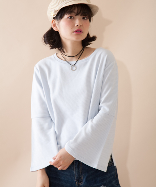 OLIVE des OLIVE（オリーブデオリーブ）の「★チョーカー付Ｖプルオーバー（Tシャツ/カットソー・レディース・ピンク/オフホワイト/サックスブルー/ブラック・FREE）」の3枚目の写真