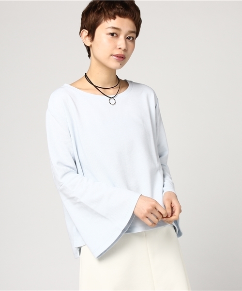 OLIVE des OLIVE（オリーブデオリーブ）の「★チョーカー付Ｖプルオーバー（Tシャツ/カットソー・レディース・ピンク/オフホワイト/サックスブルー/ブラック・FREE）」の16枚目の写真