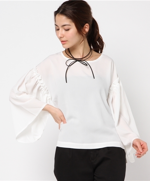 LHPWOMEN/エルエイチピーウィーメン/Ribbon BellSleeve Shirts&Choker LHPWOMEN/エルエイチピーウィーメン/Ribbon BellSleeve Shirts&Choker