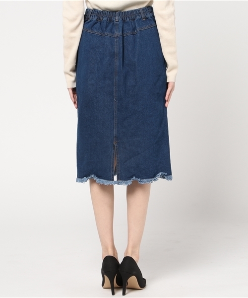 RAY CASSIN（レイカズン）の「前ボタンミディタイトスカート（スカート・レディース・ネイビー/サックスブルー・FREE）」の5枚目の写真