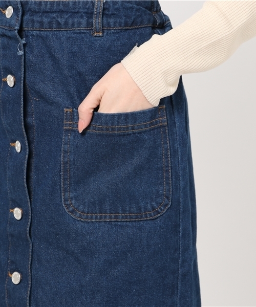 RAY CASSIN（レイカズン）の「前ボタンミディタイトスカート（スカート・レディース・ネイビー/サックスブルー・FREE）」の8枚目の写真