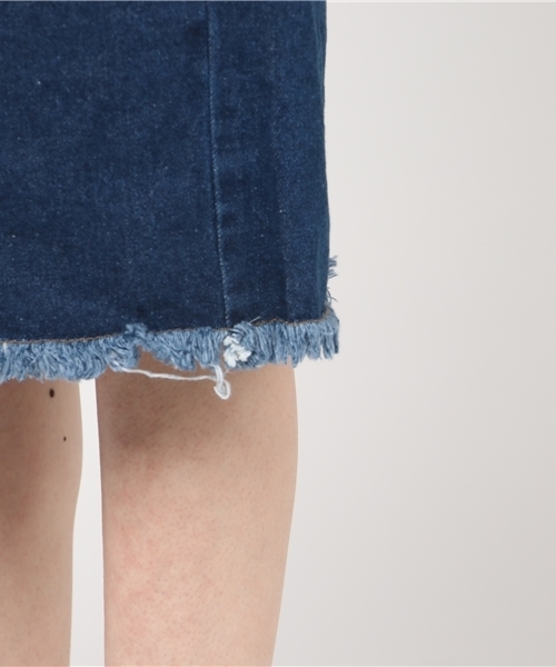 RAY CASSIN（レイカズン）の「前ボタンミディタイトスカート（スカート・レディース・ネイビー/サックスブルー・FREE）」の9枚目の写真