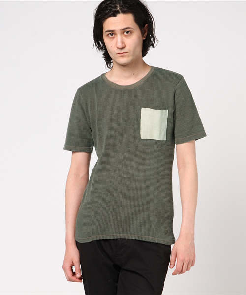 AZ by junhashimoto (エーゼイ バイ ジュンハシモト)ワッフルポケットレザーTEE (6012) AZ by junhashimoto (エーゼイ バイ ジュンハシモト)ワッフルポケットレザーTEE (6012)