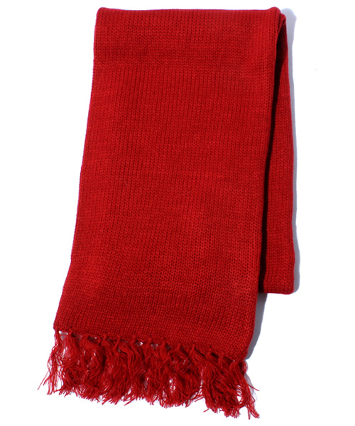 WEGO（ウィゴー）の「LGロングニットマフラー（マフラー・メンズ・ブラック/ダークグレー/ベージュ/レッド・FREE）」の4枚目の写真