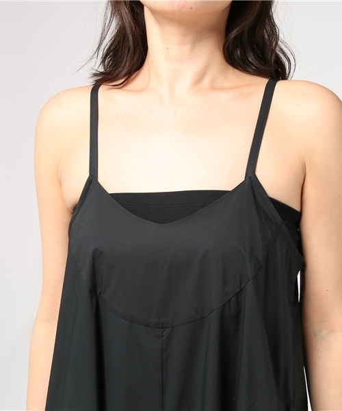 CLANE（クラネ）の「OVER LINE SALOPETTE（ワンピース・レディース・ブラック/グリーン/アイボリー・1/2）」の5枚目の写真