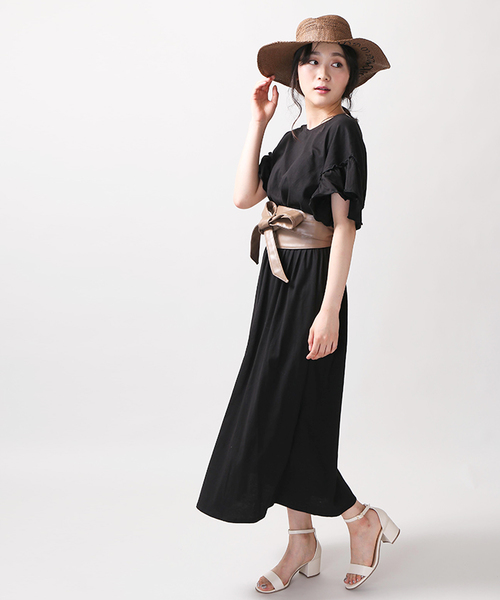 WEGO（ウィゴー）の「WEGO/2WAYフリルマキシワンピース（ワンピース・レディース・ブラック/グリーン/レッド/ワイン・FREE）」の20枚目の写真