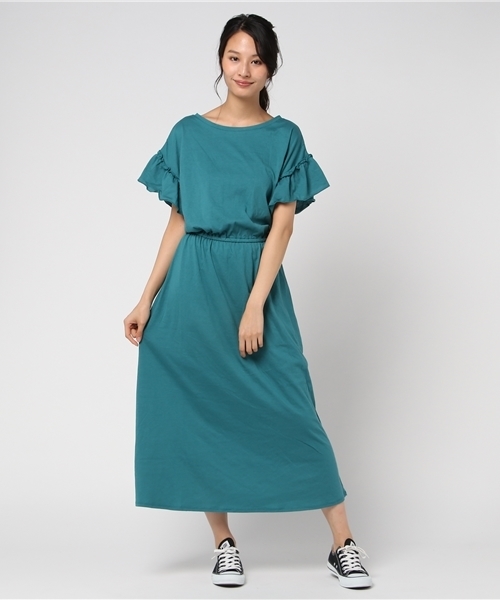 WEGO（ウィゴー）の「WEGO/2WAYフリルマキシワンピース（ワンピース・レディース・ブラック/グリーン/レッド/ワイン・FREE）」の21枚目の写真