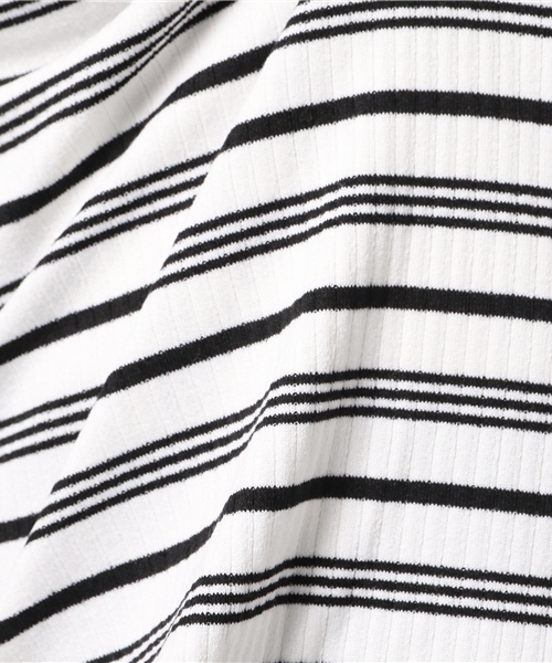 LOWRYS FARM(ローリーズファーム)の「リブレースツキハイネックLS 769225 (Tシャツ/カットソー・レディース・ホワイト/ブラック/ホワイト×ブラック・MEDIUM/LARGE)」の10枚目の写真