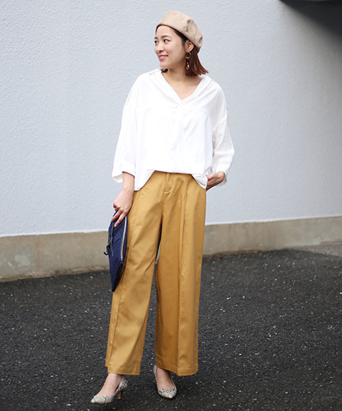 Bou Jeloud(ブージュルード)の「【WEB限定】スキッパーツイストブラウス(シャツ/ブラウス・レディース・ブラック/オフホワイト/カーキ・FREE)」の5枚目の写真
